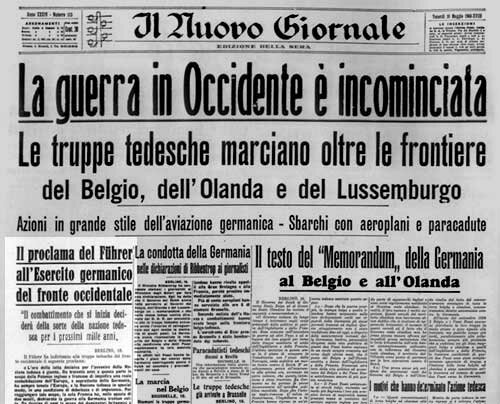 I tedeschi invadono il Belgio e l'Olanda