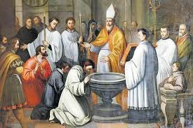 San Agustín es bautizado