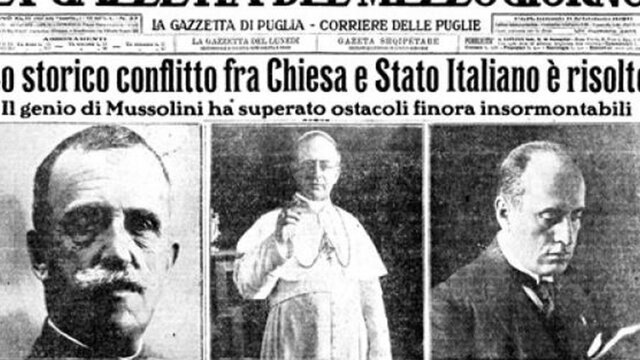 Mussolini firma i Patti Lateranensi con il Vaticano
