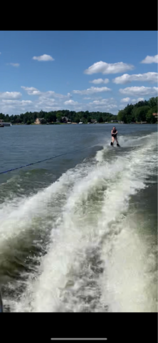 Learning how to water ski!