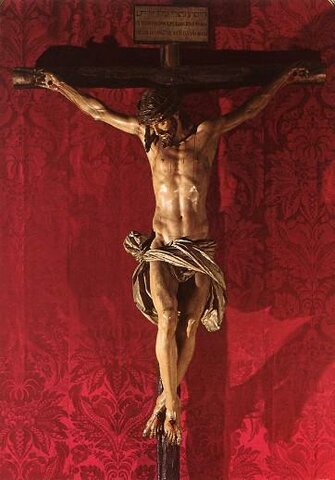 La Crucifixion ou Le Christ de Miséricorde, Juan Martinez-Montañés (sculpture) et Francisco Pacheco (peinture)