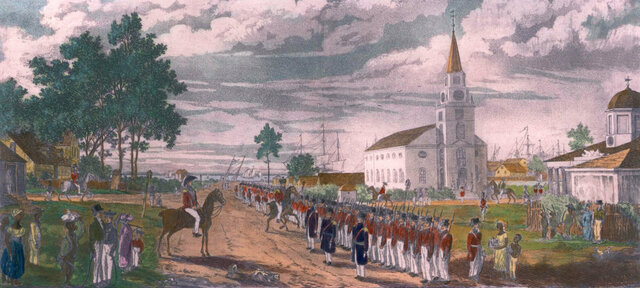 The British arrivial on the Carrabean