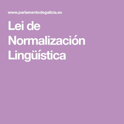 Lei de normalización lingüística