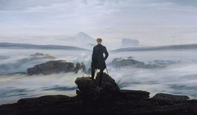 David Friedrich pinta “El caminante sobre el mar de nubes”