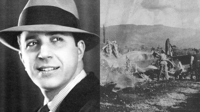 En Medellín (Colombia) el cantante de tangos Carlos Gardel muere en el incendio del avión que lo transportaba.
