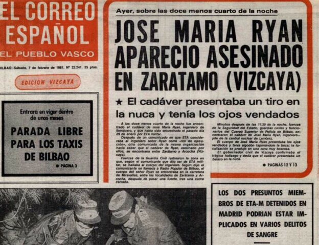 ETA asasina a José María Ryan