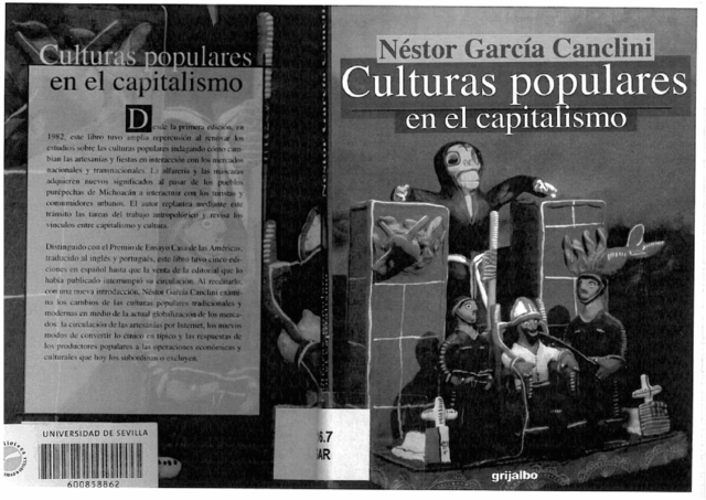 Publicación del libro  "Las culturas populares en el capitalismo" por Néstor García Canclini