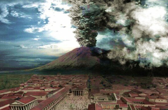 El Monte Vesubio entra en erupción y destruye Nápoles