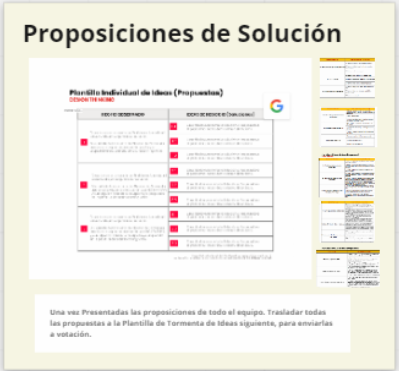 Proposiciones de solucion