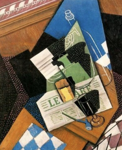 Ampolla d ́aigua amb plat de fruita