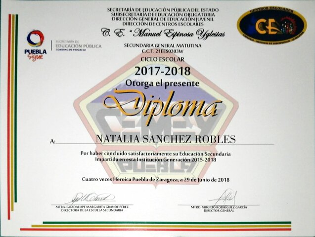 Terminar mi secundaria.