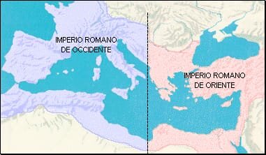 División del imperio romano