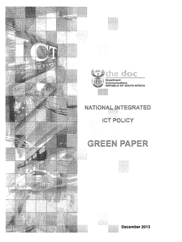 National Integrated ICT Policy: Green Paper