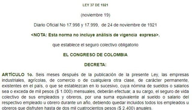 Ley 37 de 1921