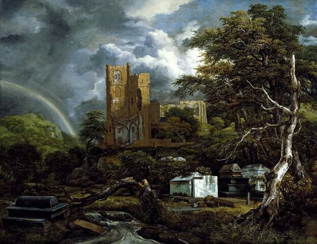 Paysage avec un cimetière juif, Jacob van Ruisdael,