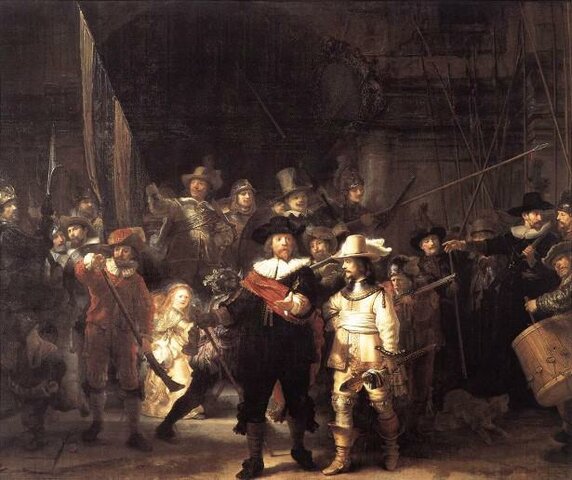 !*La Compagnie du Capitaine Frans Banning Cocq, dit La Ronde de Nuit, Rembrandt,