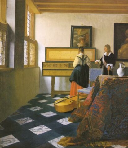 La leçon de musique ou La femme au virginal, Vermeer,