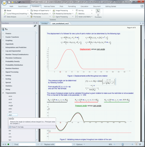 Aparece el programa de cálculo algebraico de computadora MathCad.