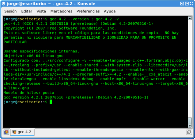 El proyecto GNU crea el conjunto de compiladores llamado "GNU Compiler Collection".