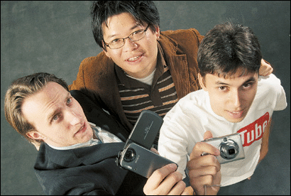 Steve Chen -  informático teórico / Chad Hurley - emprendedor/ Jawed Karim -  empresario bangladesí