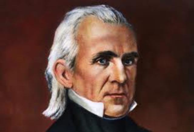 James K. Polk elected 11th president.