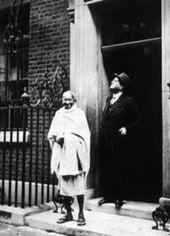 Gandhi travels to London.