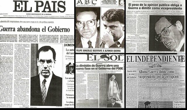 Dimite el Vicepresidente del gobierno Alfonso Guerra, arrastrado por los escándalos