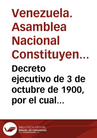 CONVOCATORIA A UNA ASAMBLEA NACIONAL CONSTITUYENTE