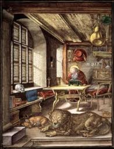 Albert Durer engraves “St. Jerome in His Study”