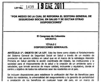 Ley 1438 de 2011, Unificacion del POS