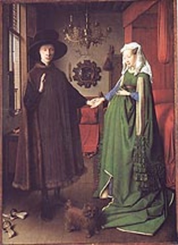 Jan Van Eyck paints ”Arnolfini Weeding”