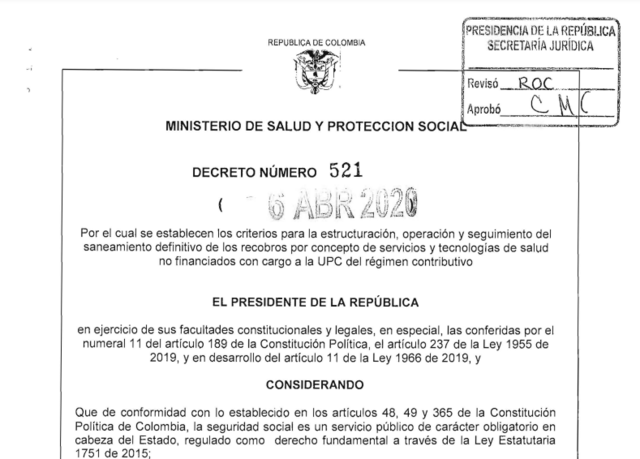 Decreto 521 06/04/2020