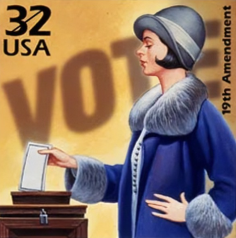 Nineteenth Amendment gives women the right to vote