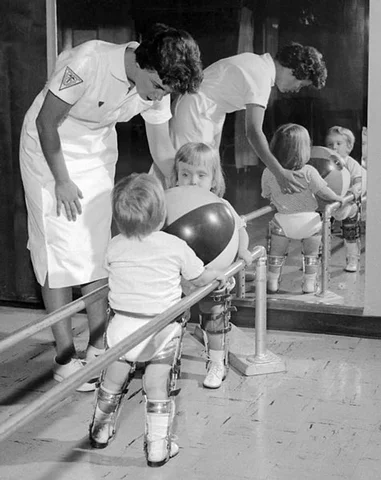 Promotion of physiotherapy during polio.
