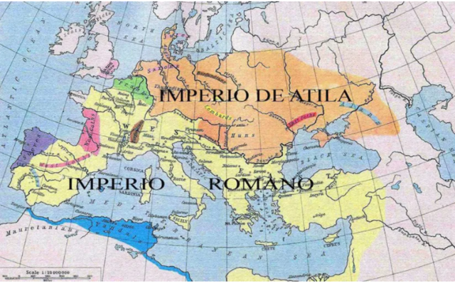 ATILA INICIA A EXPANSIÓN DO SEU REINO