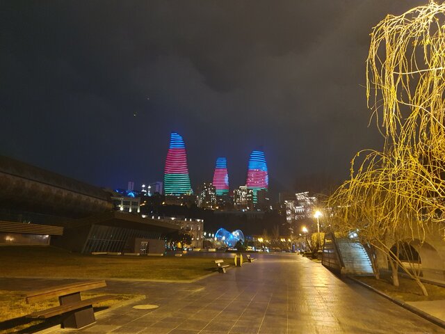 Flame towers of Baku built