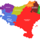 Euskal herriko mapa koloreztatua
