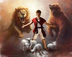 David Slays the lions