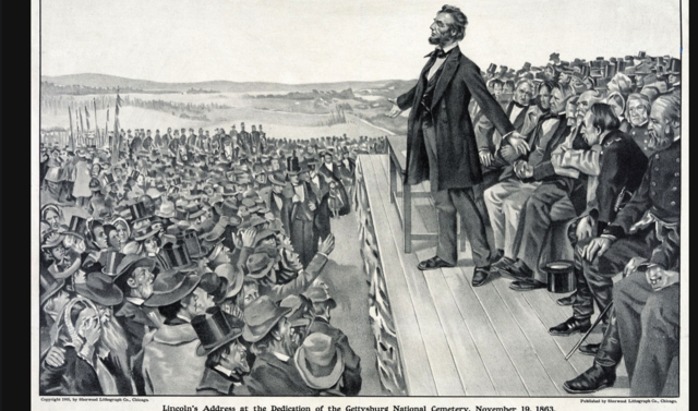 Lincoln gives his Gettysburg Address