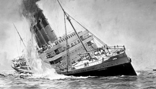 Lusitania sunk