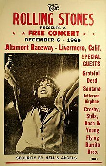 The Rolling Stones host the Altamont music festival