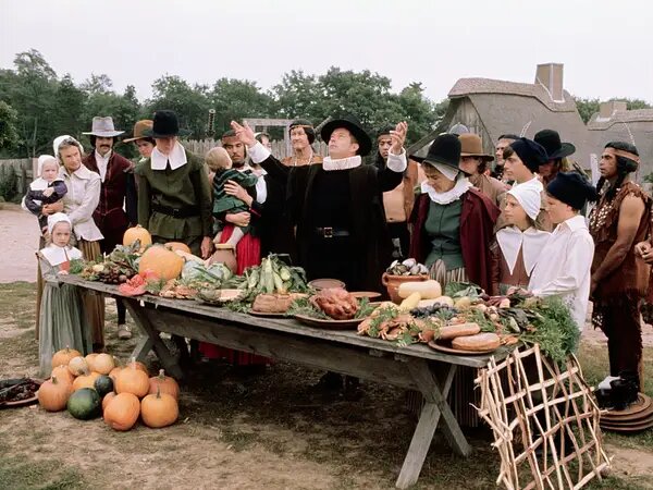 Thanksgiving celebration feast is held.