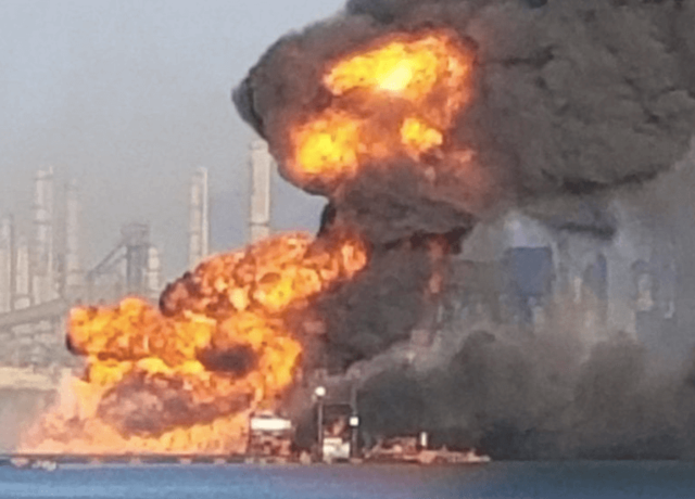 Explosión de un oleoducto en Brasil.