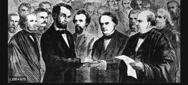 Lincoln gives his second inaugural address