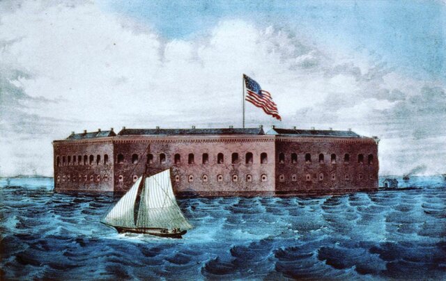 Confederates attack Fort Sumter