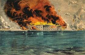 Confederate forces fire on Fort Sumter