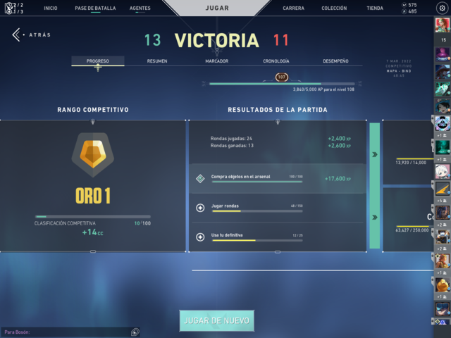 Subí de rango en un juego que me gusta mucho