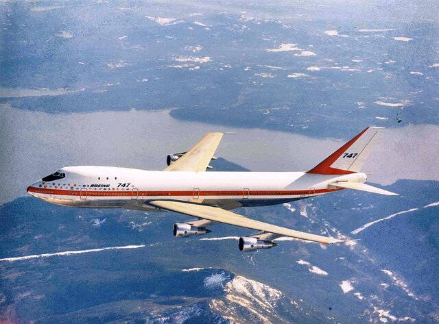 Boeing creates the first airliner, called a Boeing 747, that holds 400 people