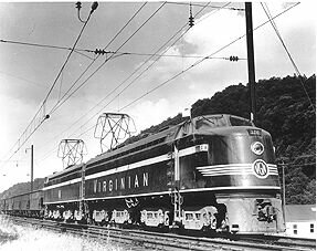 Steam powered locomotives are replaced with diesel-electric units