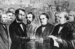 Lincoln gives his second inaugural address